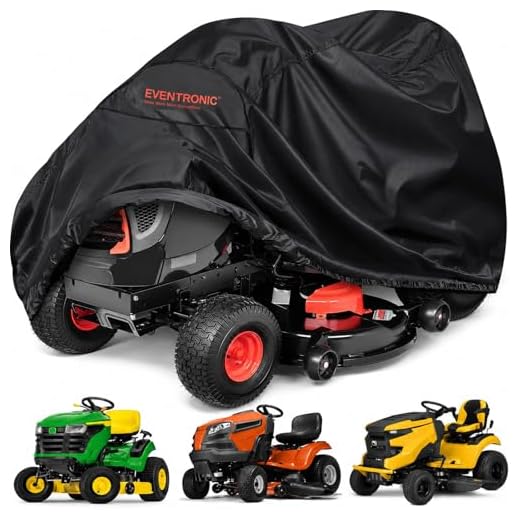 Riding Lawn Mower Cover, Eventronic 54“ Riding Lawn Tractor Cover Waterproof Heavy Duty Durable (420D-polyester oxford)