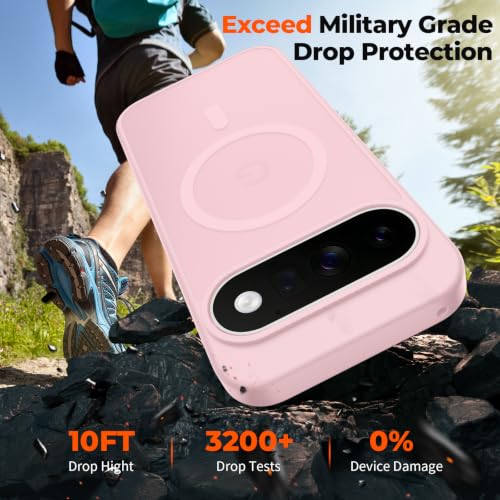 Image of SUPFINE Magnetic for Google Pixel 11 Pro Case - Pink | With Screen Protector,Translucent Matte,Built-in Magnets,Military Grade Drop Protection,Shockproof Phone Cover