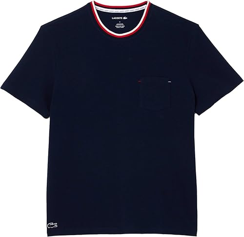 Lacoste Men's Contrast Neck Relaxed Fit Pajama T-Shirt (Tienda Exclusives)