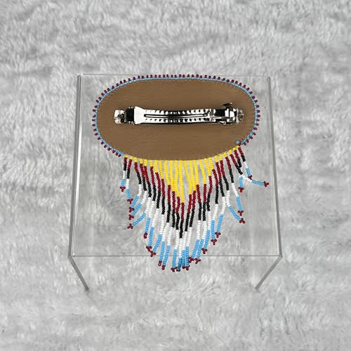 Pasador francés amarillo cuentas plumas flecos accesorios pelo joyería chic 3