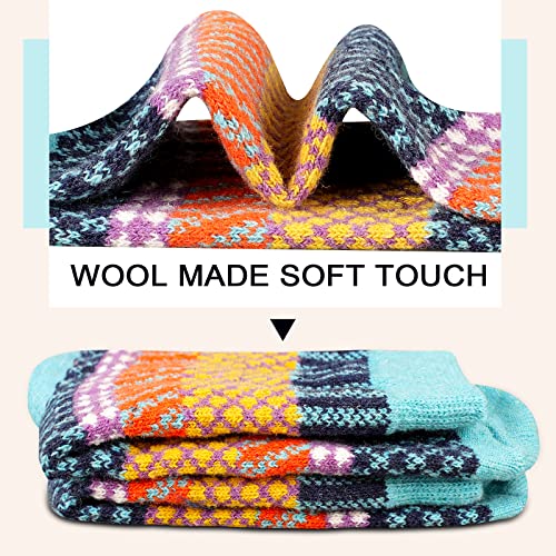 Image of Heatuff Women's Winter Wool Socks Warm Soft Full Cushion Crew Socks (5 Pairs)