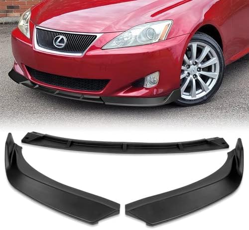 3 Pieces STP-Style Front Bumper Lip Spoiler Splitter Side Body Kit Trim Protection Compatible with 2006-2008 Lexus IS250 IS350, 2007 (Matt Black)