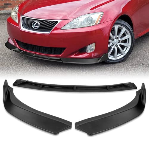HK5 3 Pieces STP-Style Front Bumper Lip Spoiler Splitter Side Body Kit Trim Protection Compatible with 2006-2008 Lexus IS250 IS350, 2007 (Matt Black)