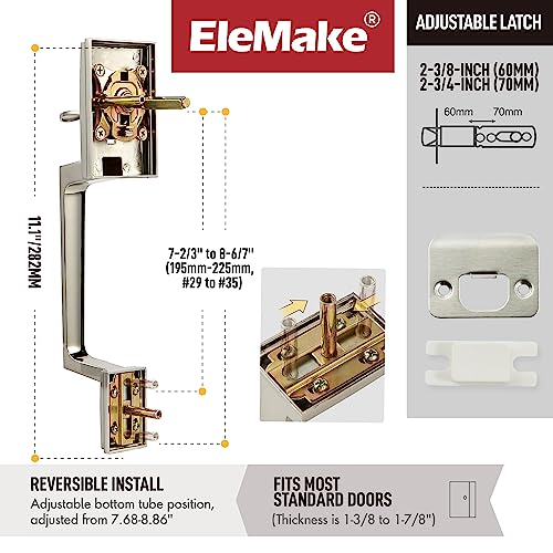 Front Door Lock - Front Door Handle With Modern Door Knob, Exterior Entry Door Handle Set, Keyless Entry Door Handle, Brushed Nickel Plating, Reversible For Left & Right Handed Door #TOP4