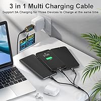 RAVIAD Multi USB Kabel 1.26M Multi Ladekabel 3 in 1 Schnellladekabel Nylon – Ansicht 4
