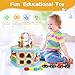 Wooden Activity Cube 9-in-1 Montessori Toys for 1+ Year Old Boys Girls Educational Learning Toys for Toddlers Age 1-2 One Year Old First Birthday Gift Bead Maze Magnetic Trains Track Shape Sorter
