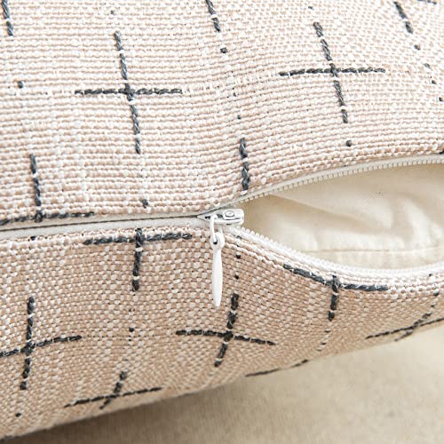 Miulee Pack Of 2 Decorative Burlap Linen Throw Pillow Covers Modern Farmhouse Pillowcases Rustic Woven Textured Cushion Cover For Sofa Couch Bed 16X16 Inch Greyish White #TOP2