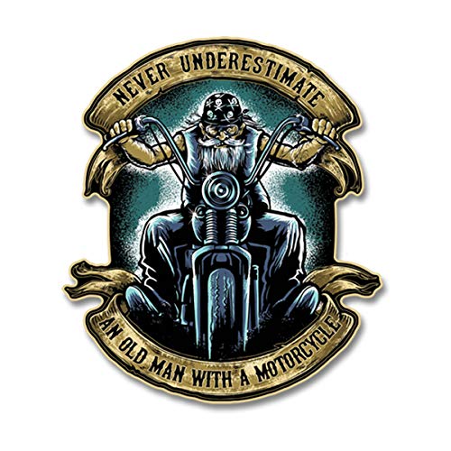 Never Underestimate An Old Man With A Motorcycle 7 Inch Decal For Motorcycle, Cars, Trucks, Motorcycles, Boats & Laptops #TOP13