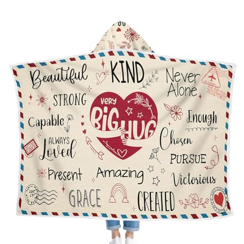 Manta Para Madre Del Hijo,Manta Para Madre De Hija - Y Manta Cálida Con Capucha Con Capucha Con Diseño De Envolvente Lavable A Máquina Para Mujer Decoración Del Hogar Perezoso Y Aire Acondicionado Y