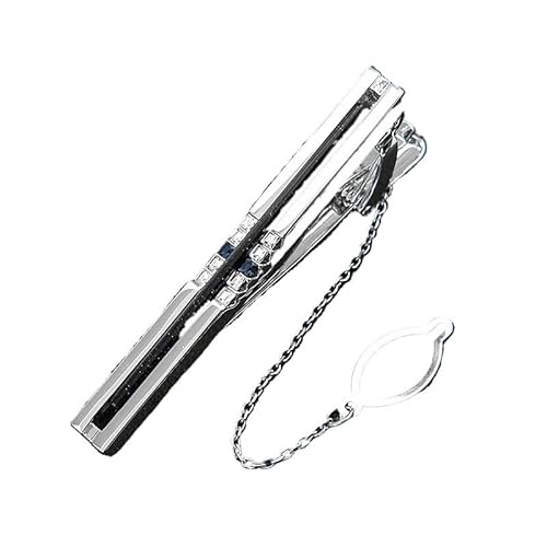 Fashion Tie Clips Men's Formal Business Attire White Crystalloid Suit Collar Clip Wedding Party Clothing Jewelry(Silver)