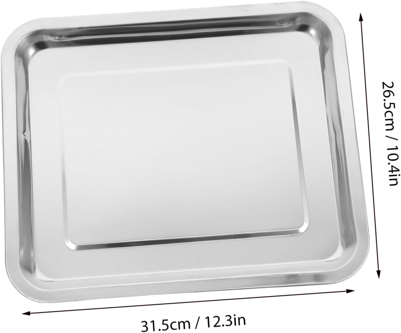 Stainless Steel Rectangular Serving Tray BBQ Dumpling Serving Plate Easy to Clean Portable Food Container for Use