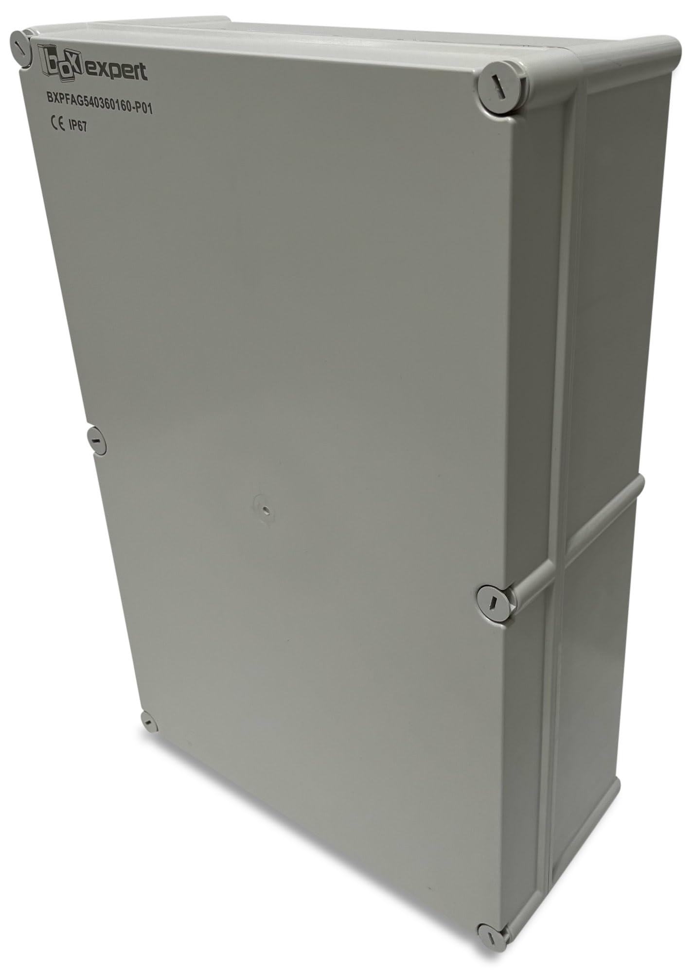 Armadio di controllo BOXEXPERT IP67 in plastica ABS 540×360×160 mm (Serie Perle). Scatola di distribuzione da parete impermeabile IK10 per esterni, contenitore industriale vuoto grigio chiaro