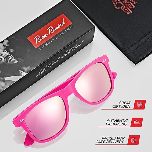 Image of Retro Rewind Polarized Sunglasses for Women Men - UV400 Classic Square Vintage Shades Trendy Unisex Sun Glasses
