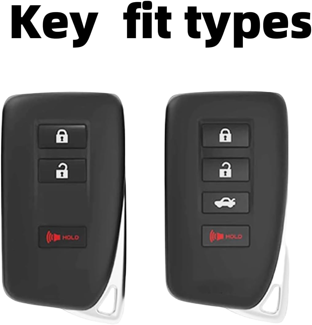 Heavy Key Fob Cover Case Protector for Lexus, Keychain, Accessories for Lexus ES300h ES350 GS350 GS450h IS200t IS300 IS350 LX570 NX200t NX300h RC350 RX350 RX450h (Model-B)