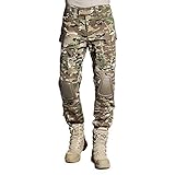 SINAIRSOFT Tactical Pants with Knee Pads Army Airsoft Combat BDU Pants Multicamo (Pants,Large)