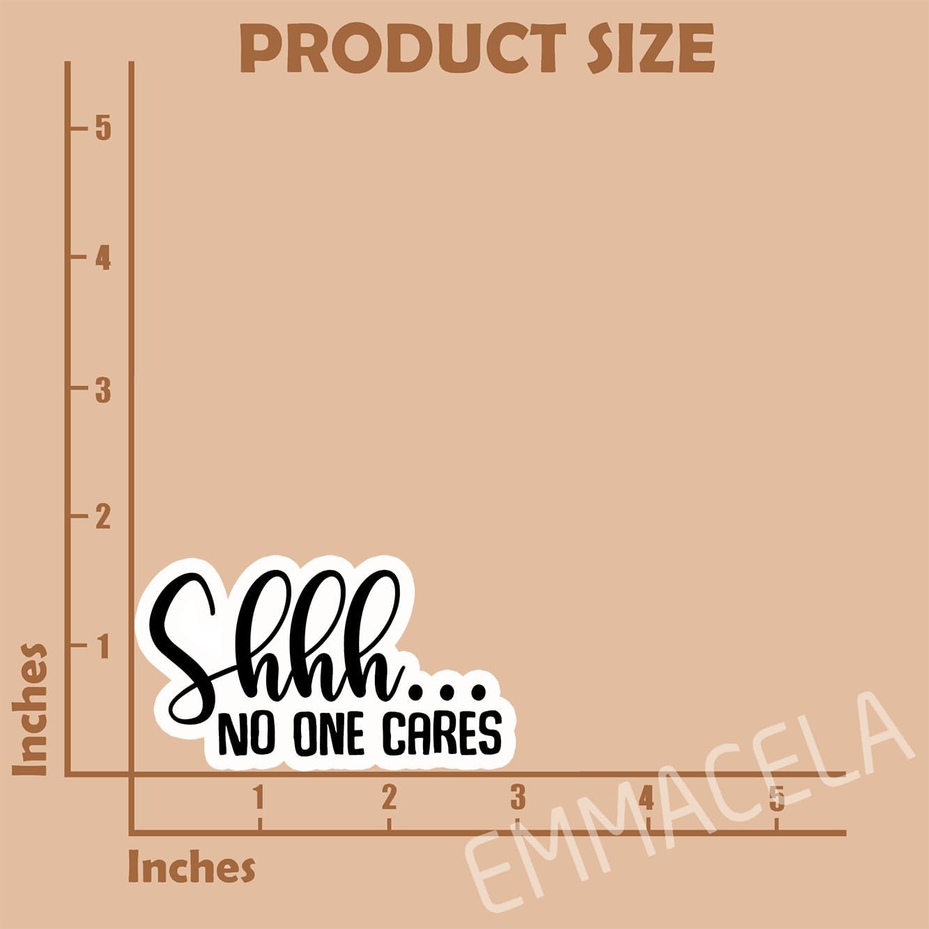 (3PCS) Shhh..No One Cares Sticker, Funny Sarcastic Stickers - Waterproof Vinyl Decal for Laptop, Tumbler, Water Bottle, Scrapbook 3" x 2.7 " image 2