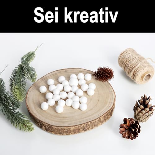 com-four® 90x Schneekugeln - Polyfoam Deko Kugeln - vielseitige Weihnachtsdeko mit Glitzer - Christbaumschmuck (Ø 1,5 cm)