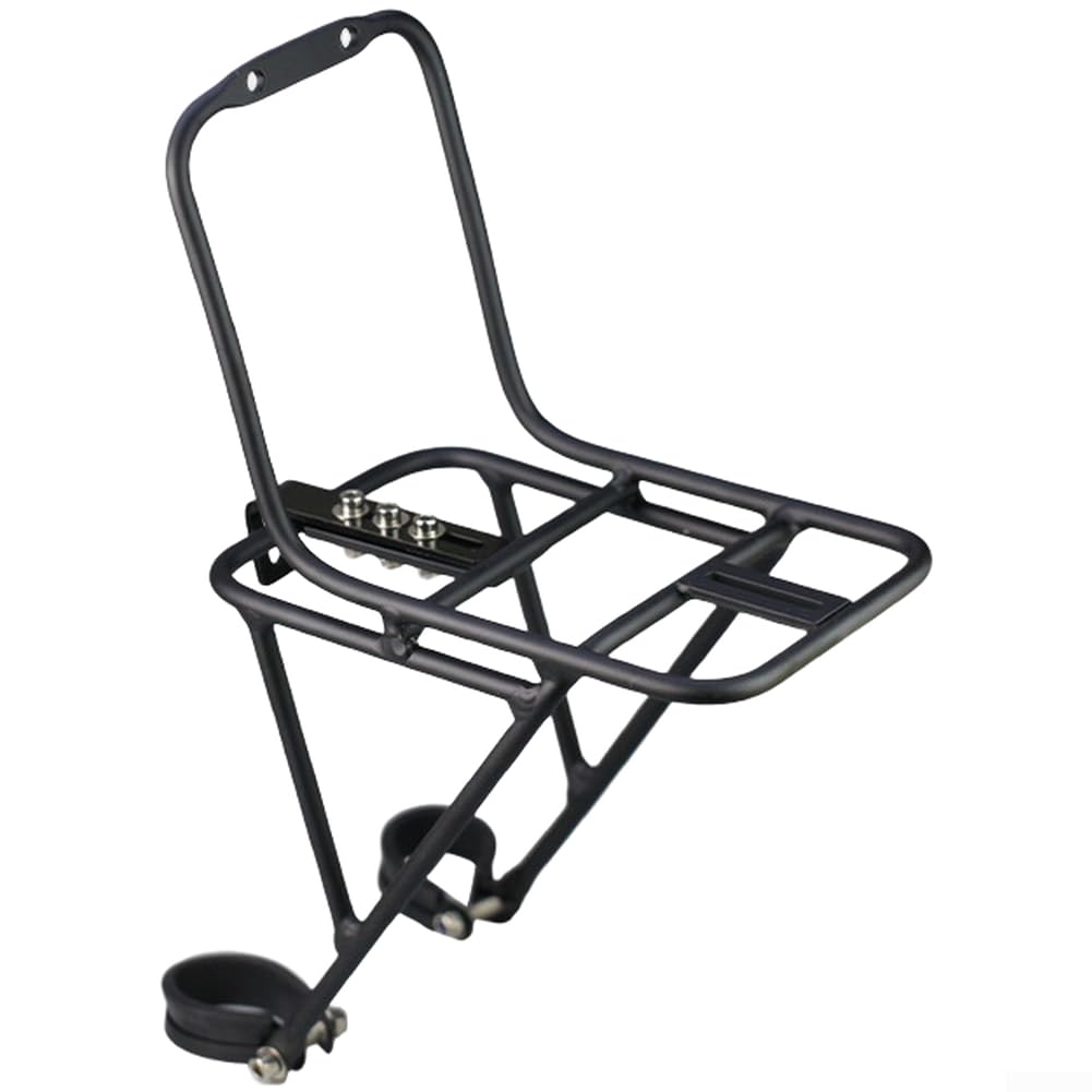 Aluminium Front Bike Rack, Adjustable Bicycle Mount with Steel Clamps, Lightweight Alloy Luggage Carrier for Off Road Cycling, Front Pannier Rack for MTB