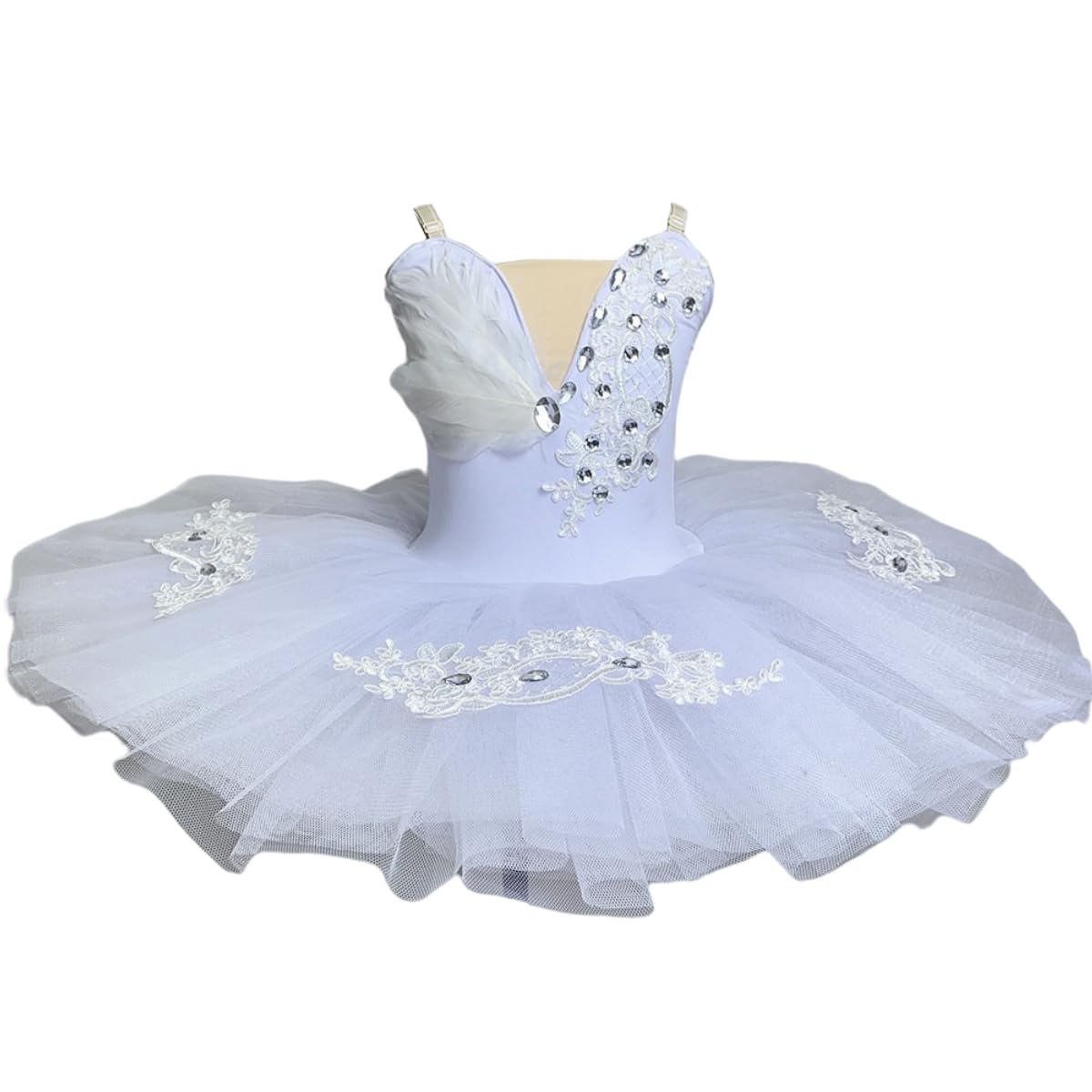 GeRRiT Ragazze Ballet Dress con Pantaloni: Colore Bianco Tutu Gonna per Bambini Bambino Body Danza Concorso Costume