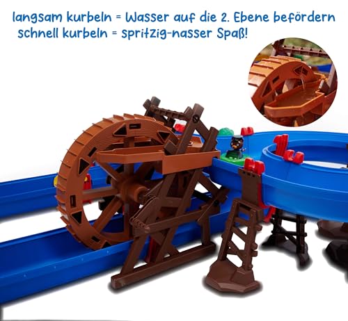 AquaPlay WaterWheel - Circuit d'eau à Deux étages, Grande Roue à Eau avec manivelle à Main, Long Toboggan Aquatique, Bateaux avec Figurines d'animaux, Jouet Aquatique d'extérieur, pour Enfants à – vue 3