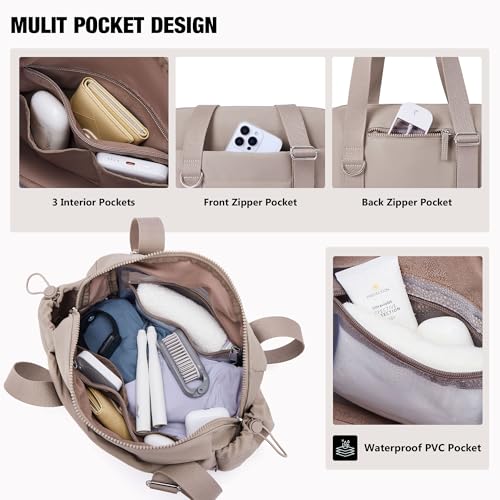 Image of ROULENS Small Gym Bag for Women 2 Set Mini Gym Duffle Bag with Wet Compartment and Coin Wallet, Gym Tote Bag for Workout /Sport /Travel