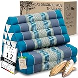 livasia Thaikissen mit 2 Auflagen - 120x50x8cm - Dreieckskissen mit Sitzkissen...