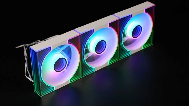 Image of darkFlash DM8 3-Pack 120mm PC Case Fan, Infinity Mirror Case Fans, PWM ARGB Sync, 1600RPM High Airflow 56CFM, Low Noise 32.5dBA, Computer Case Cooler Fan (White, Forward)