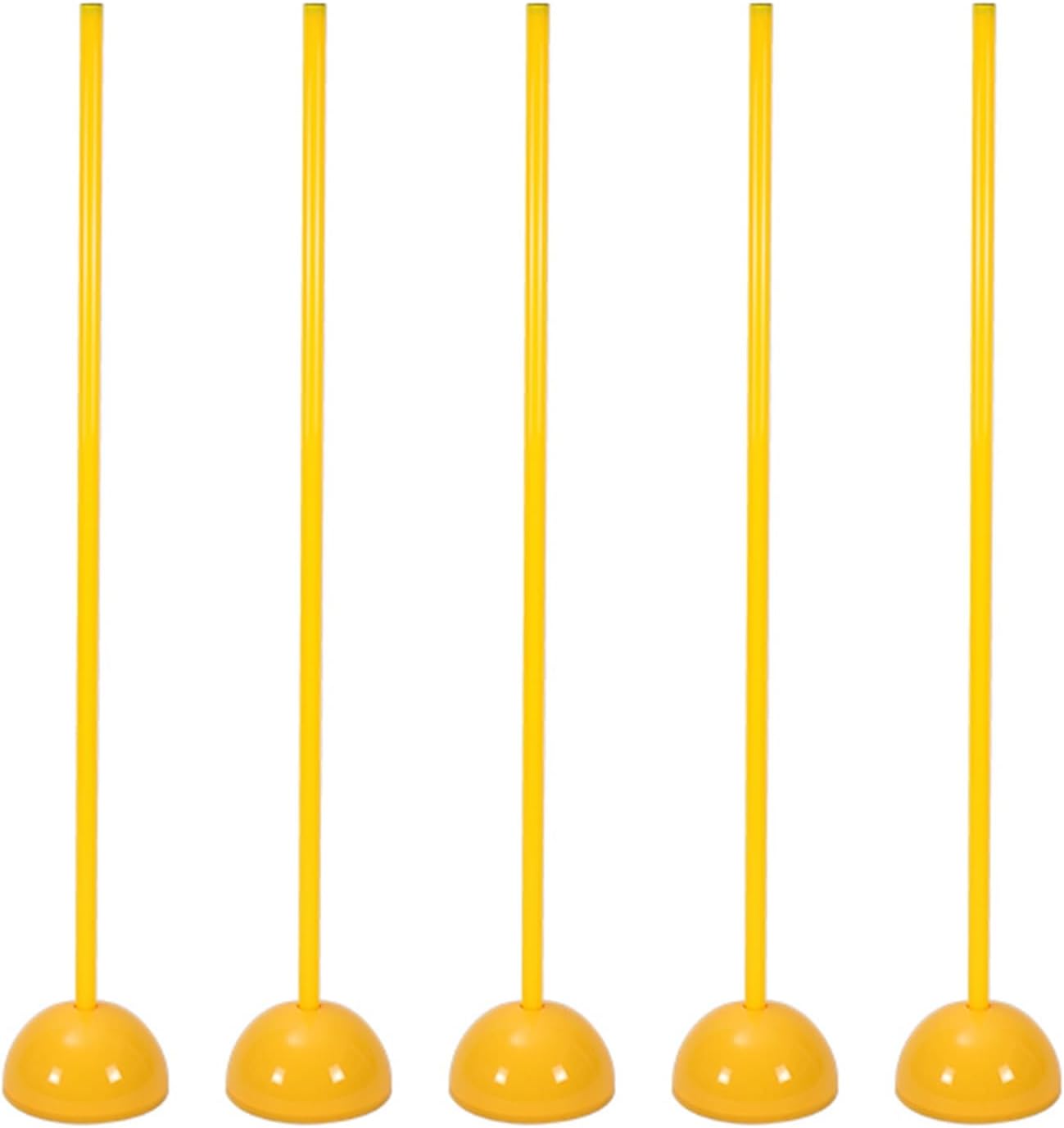 5 Pcs Training Agility Poles, 39 47 59 Inch Speed Agility Training Set for Kids Adults Outdoor Sports Exercise and Pet Training, Slalom Poles with Bases (A Combo 1M/39.4In)