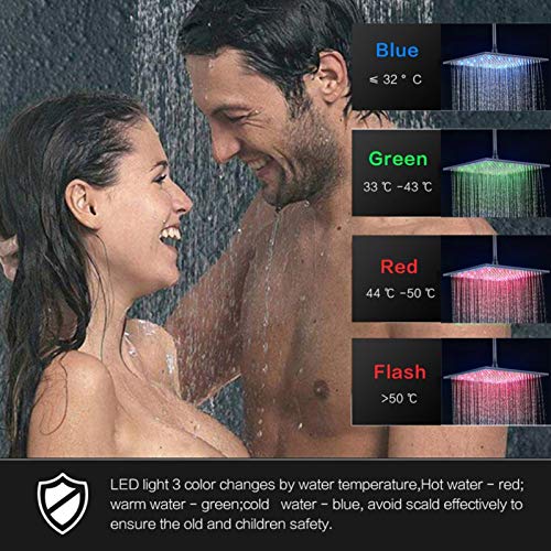 Ensemble de douche avec bec de baignoire encastrable et pommeau carré 10 pouces - 6