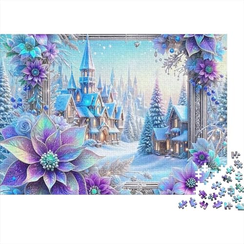 Rompecabezas de hermosa decoración de invierno, 1000 piezas de papel reciclado texturizado