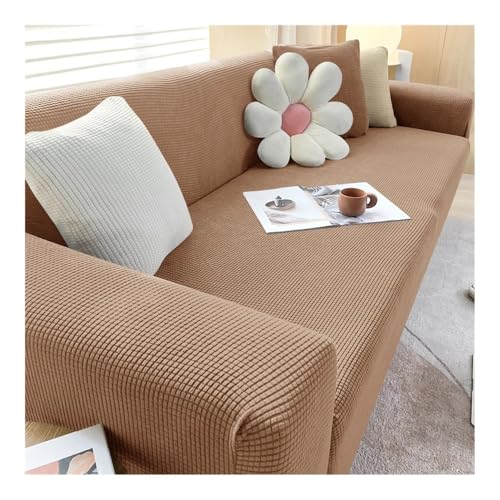 L字型ストレッチソファカバー 伸縮性のあるスリップカバー 1/2/3/4人掛けコーナーソファ用 快適なキャメロカラー サイズL (185 230 cm) リビングルームの装飾に最適