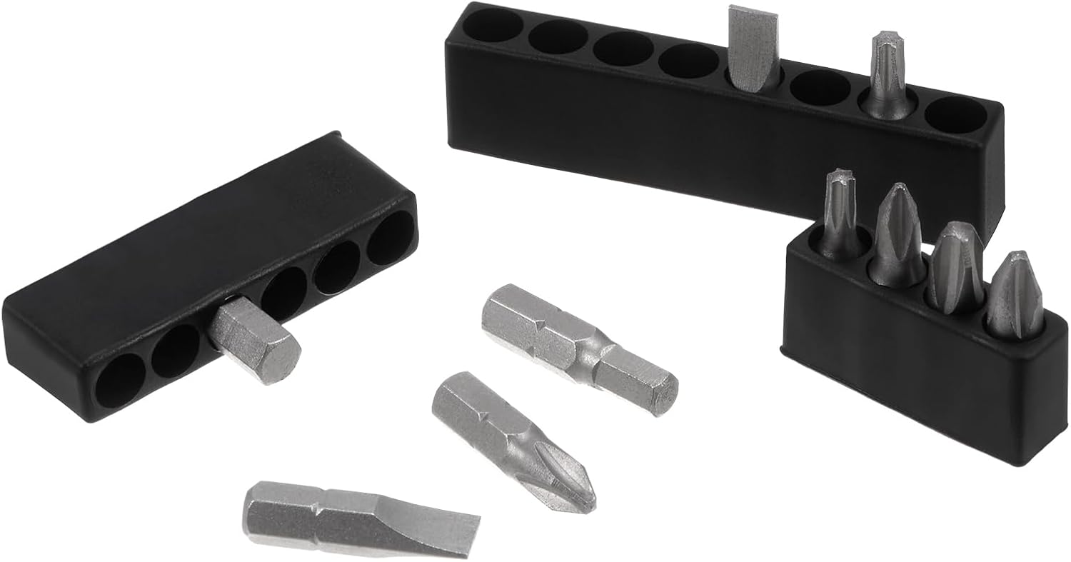 9pcs Screwdriver Bit Holder Organizer Hex Drill Plastic Storage Case for Any 1/4" Metal Driver Bits