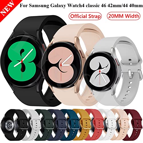 Bracelet 20mm Galaxy Watch 4 silicone souple pour le sport et quotidien