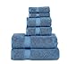 804 GSM 6 Piece Towels Set, 100% Cotton, Premium Hotel & Spa Quality, Highly Absorbent, 2 Bath 27” x 54”, 2 Hand Towel 16” x 28” and 2 Wash Cloth 12” x 12”. Blue Color