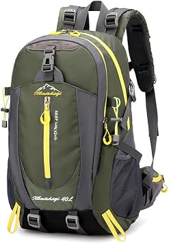 40L Lightweight Hiking Backpack For Women Men Water Resistant Hiking Camping Daypack Outdoor Travel Day Pack Army green