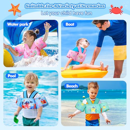 Image of MoKo Toddler Arm Floaties 20-50lbs, Swim Vest Water Wings for Kids Pool