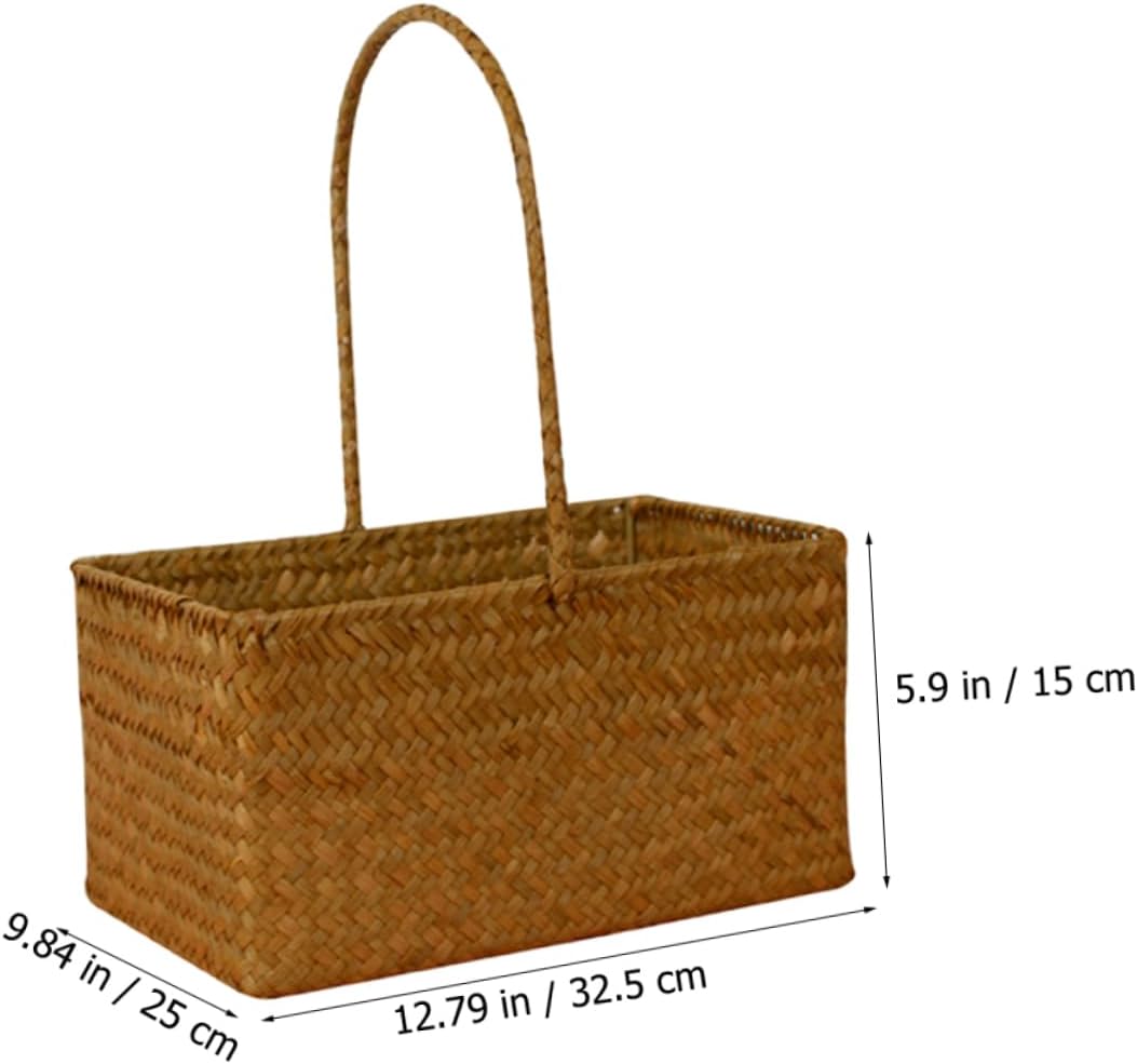 Wicker Woven Flower Basket Portable Handheld Basket for Weddings image 3