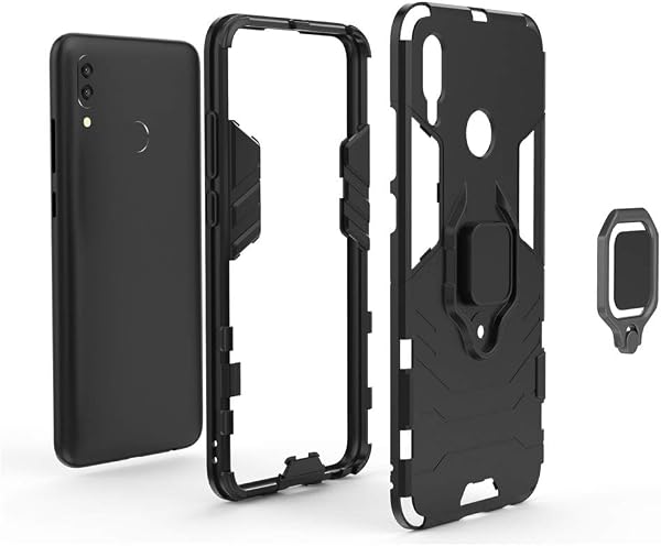 CHcase Huawei P Smart 2019 Funda, 2in1 Armadura Combinación A Prueba de Choques Escudo Cáscara Dura PC + TPU con Soporte Magnetic Car Mount Case Cover para Huawei P Smart 2019 -Red - 3
