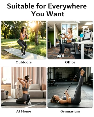 Image of Multifunctional Portable Pedal Resistance Band with Handle for Women - 3 Adjustable Tubes for Core(30 /40 /50LB), Abs, Arm & Leg Workouts | Home Gym Equipment