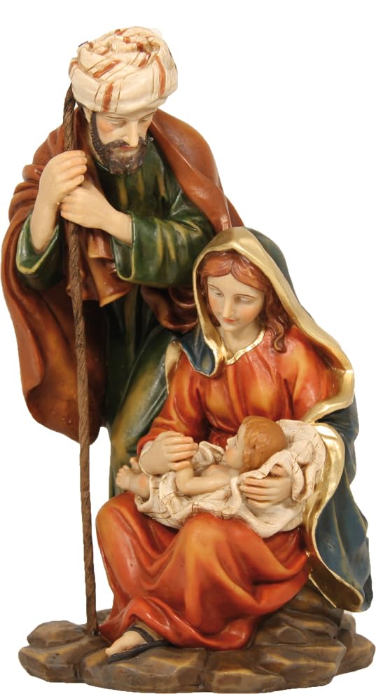 FADEDA Hlg. Famiglia Blocco presepi/altezza: 8 cm/dipinta a mano/personaggi fedeli ai dettagli, decorazione da tavolo di Natale accessori presepe