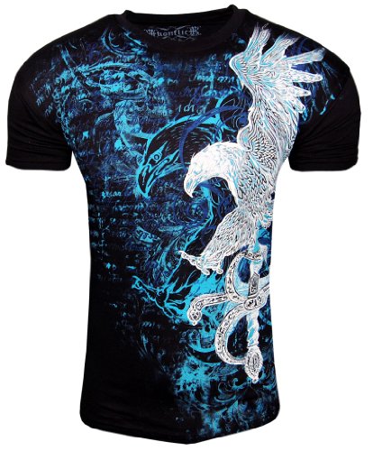 Konflic NWT Men's Eagle & Sword Graphic Designer MMA Muscle T-Shirt Black