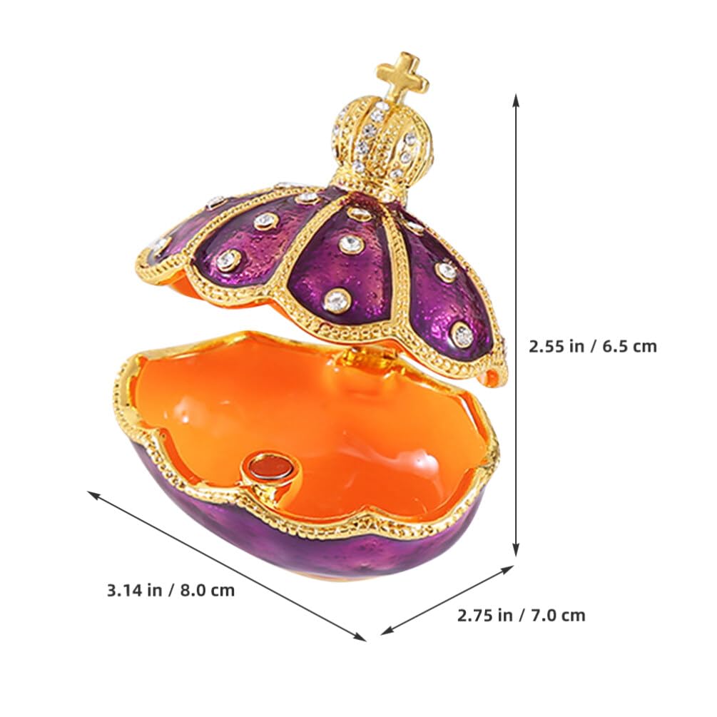 PRETYZOOM Boîte à Bijoux Coquillage Couronne en Alliage de Zinc et Strass