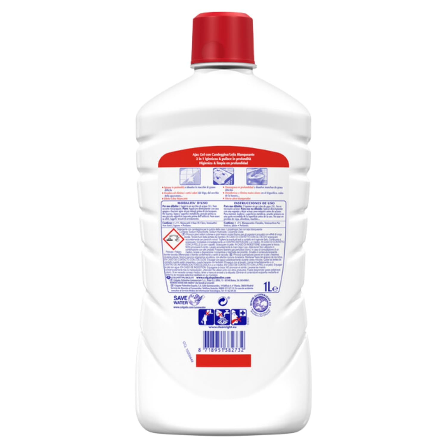 Detergente Pavimenti con Candeggina al Limone – 1L kit con Spugna Brandizzata SPESA & RISPARMIO Inclusa – Variazioni 4/8/12 Pezzi (12)
