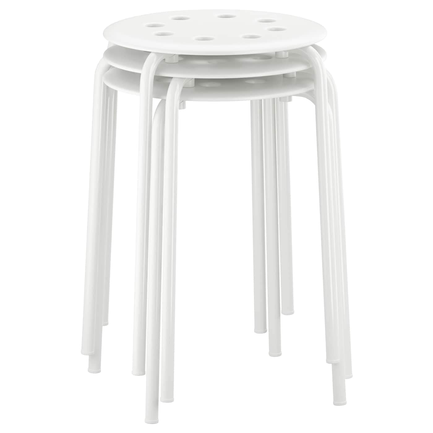 廃盤品】IKEA MALTE バースツール ホワイト 2脚セット イケア（IKEA 
