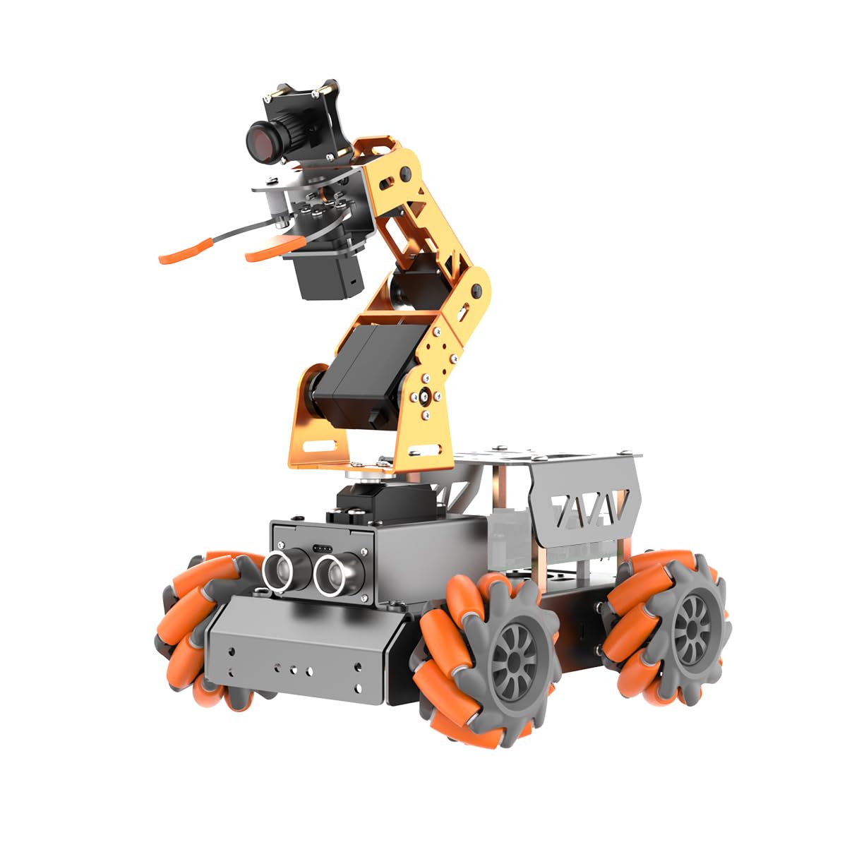 HIWONDERRaspberry Pi 5DOF AI Vision Robotic Arm with Mecanum Wheels Car Powered by Raspberry Pi Open Source Robot Car Kit DIY Robot for Beginners