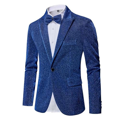 Mens Tuxedo Suits Slim Fit 2 Piece Shiny Suit Jacket Pants Outfit Set2
