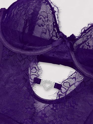 Image of Foxiny Sexy Lingerie Set 3 Piece Women Corset Bodysuit