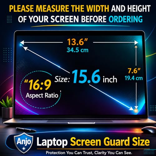 Image of Anjo 5 in 1 Combo Of 15.6 Inch & 16:9 Display Aspect Ratio Laptop Screen Protector, KeySkin, Body Lamination Trackpad & Lid (Transparent) & Cleaner