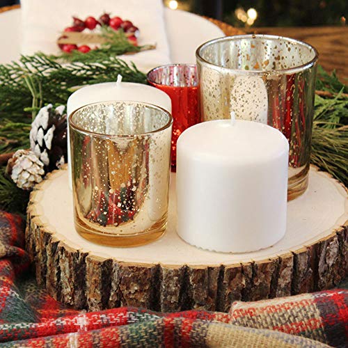Just Artifacts 100pc (Bulk) Mercury Glass Votive Candle Holder 2.75" H (100pcs, Speckled Gold) - Mercury Glass Votive Tealight Candle Holders for Weddings, Parties and Home Décor
