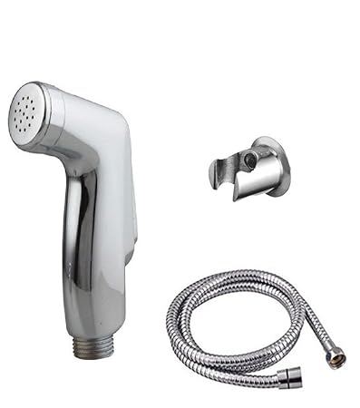 MAKE IN INDIA HPF Acrylonitrile Butadiene Styrene, Stainless Steel, Brass Health Faucet Sera Set Gun With Tube With Nuts And Hook, Painted Finish